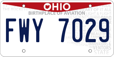 OH license plate FWY7029