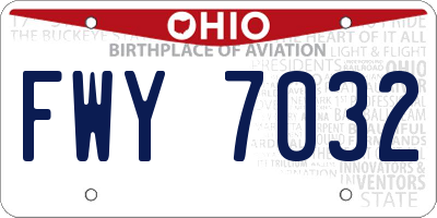 OH license plate FWY7032