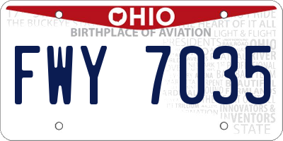 OH license plate FWY7035