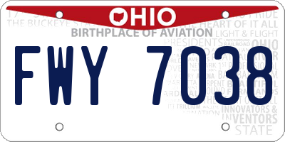 OH license plate FWY7038