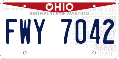 OH license plate FWY7042