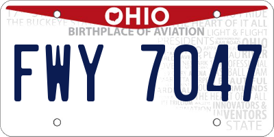 OH license plate FWY7047