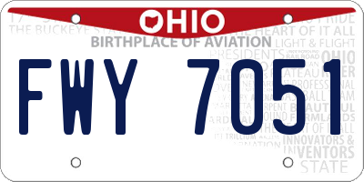 OH license plate FWY7051