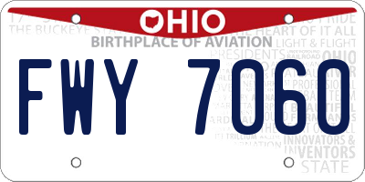 OH license plate FWY7060