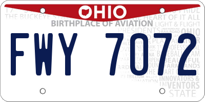 OH license plate FWY7072