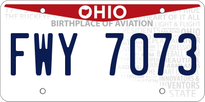 OH license plate FWY7073