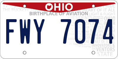 OH license plate FWY7074