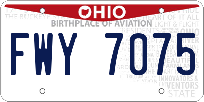 OH license plate FWY7075