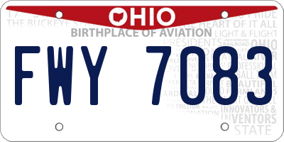 OH license plate FWY7083