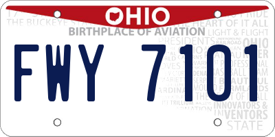 OH license plate FWY7101