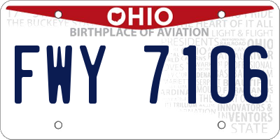 OH license plate FWY7106