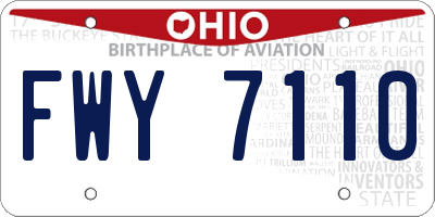 OH license plate FWY7110