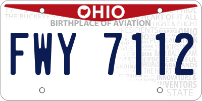 OH license plate FWY7112