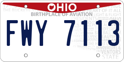 OH license plate FWY7113