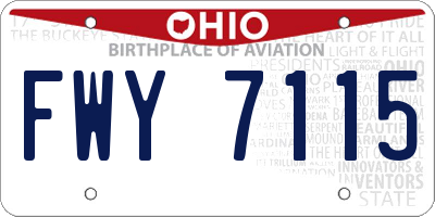 OH license plate FWY7115