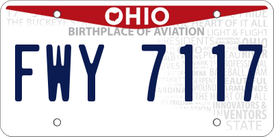 OH license plate FWY7117
