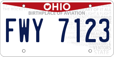 OH license plate FWY7123
