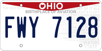 OH license plate FWY7128