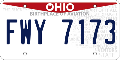 OH license plate FWY7173