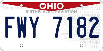 OH license plate FWY7182