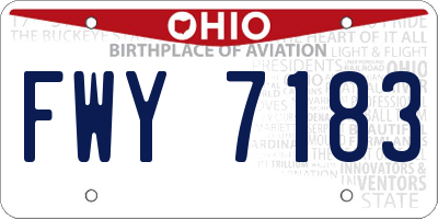 OH license plate FWY7183