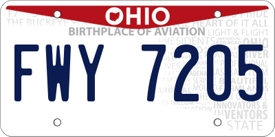 OH license plate FWY7205