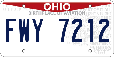 OH license plate FWY7212