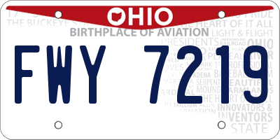 OH license plate FWY7219