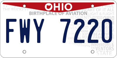 OH license plate FWY7220