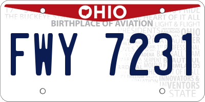 OH license plate FWY7231