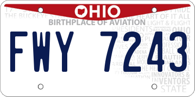 OH license plate FWY7243