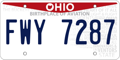 OH license plate FWY7287