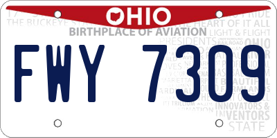 OH license plate FWY7309