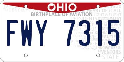 OH license plate FWY7315