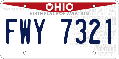 OH license plate FWY7321