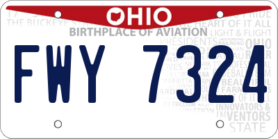 OH license plate FWY7324
