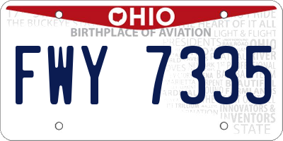 OH license plate FWY7335