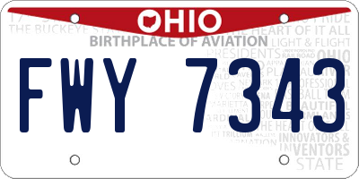 OH license plate FWY7343