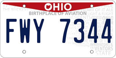 OH license plate FWY7344