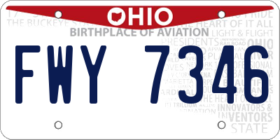 OH license plate FWY7346