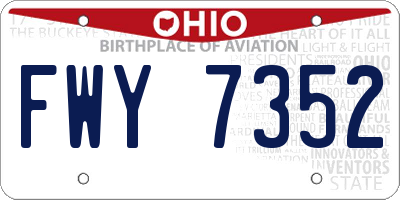 OH license plate FWY7352
