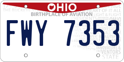 OH license plate FWY7353