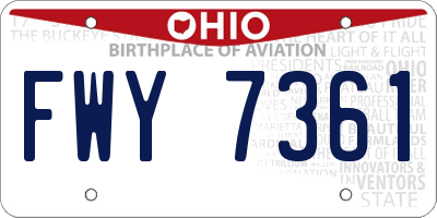 OH license plate FWY7361