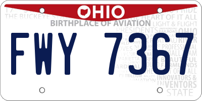 OH license plate FWY7367