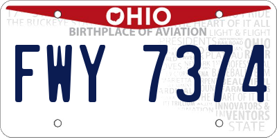 OH license plate FWY7374