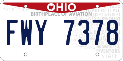 OH license plate FWY7378