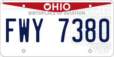 OH license plate FWY7380