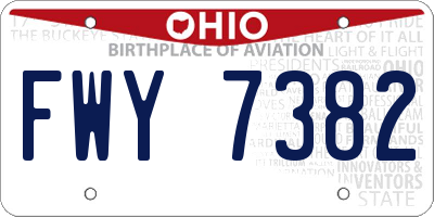 OH license plate FWY7382