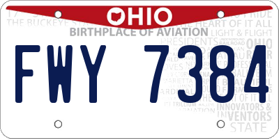 OH license plate FWY7384