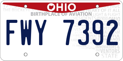 OH license plate FWY7392